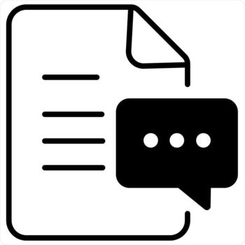 Document and Message in black line color vector