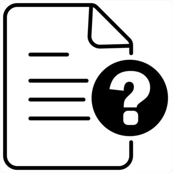 página consulta y pregunta icono concepto en negro línea color vector