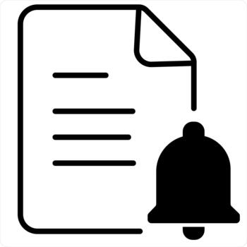 Page Notification and Data in black line color vector