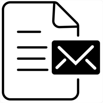 Message and Document Icon Concept in black line color vector