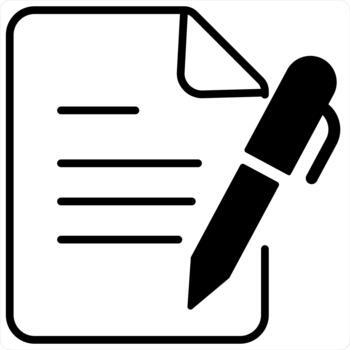 Edit Page and Document Icon Concept in black line color vector