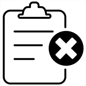 Remove Page and delete File in black line color vector