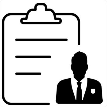 Document and user File in black line color vector