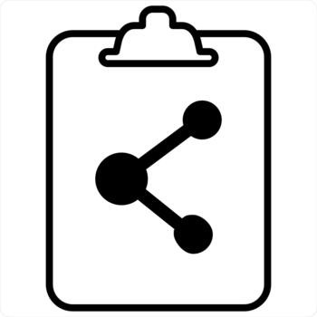 compartir documento y enviar icono concepto en negro línea color vector