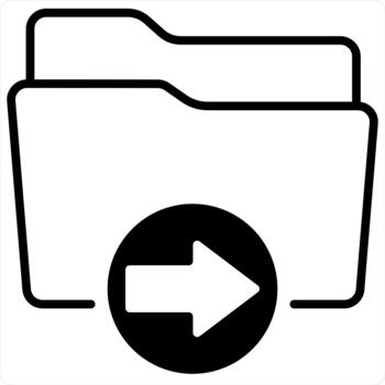 recibir carpeta y archivo icono concepto en negro línea color vector