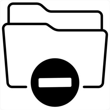 Remove Folder and Clear Icon in black line color vector