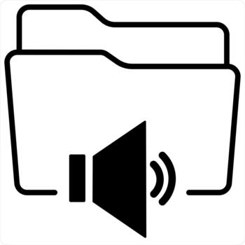 carpeta y documento en negro línea color vector