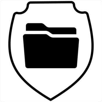 Folder Security and Lock Icon Concept in black line color vector