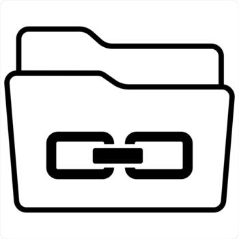 Link Folder and share File in black line color vector