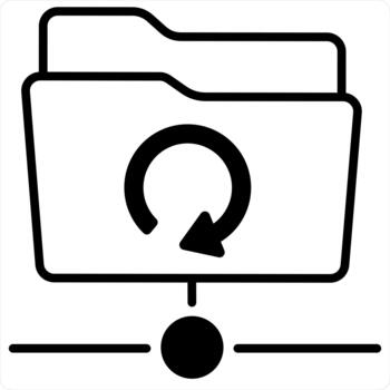 Upload Folder Concept in black line color vector