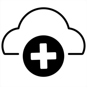 Add Cloud and computing icon concept in black line color vector