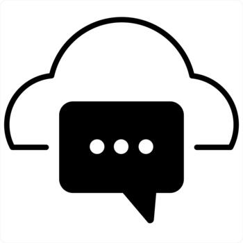 Cloud Message and conversation concept in black line color vector