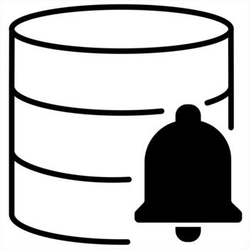 servidor notificación y notificación icono concepto en negro línea color vector