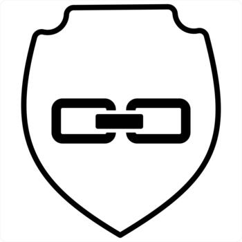 Link Security and protection icon concept in black line color vector