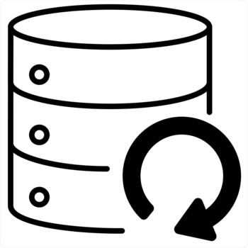 Update Server and data icon concept in black line color vector