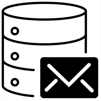 Server Message and chat icon concept in black line color vector