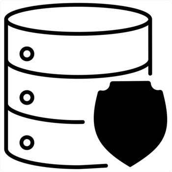 Server Security and protect icon concept in black line color vector