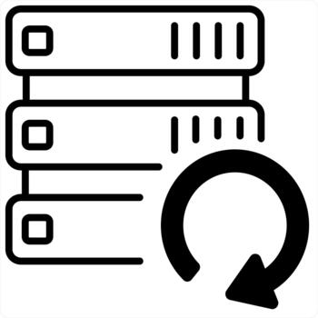 actualizar servidor y servidor icono concepto en negro línea color vector