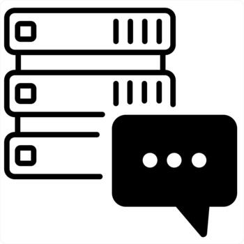 servidor mensaje icono concepto en negro línea color vector