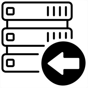 Server and data in black color vector