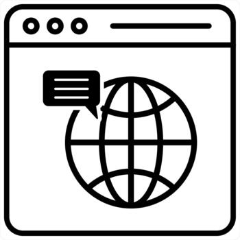 web navegador concepto en negro línea color vector