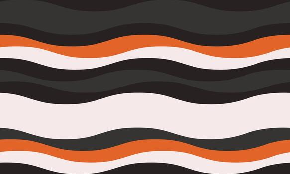 resumen ondulado rayas en negro, naranja, y blanquecino crear un dinámica, moderno modelo. Perfecto para antecedentes, textiles, o web diseño, esta sin costura diseño evoca movimiento y energía. vector