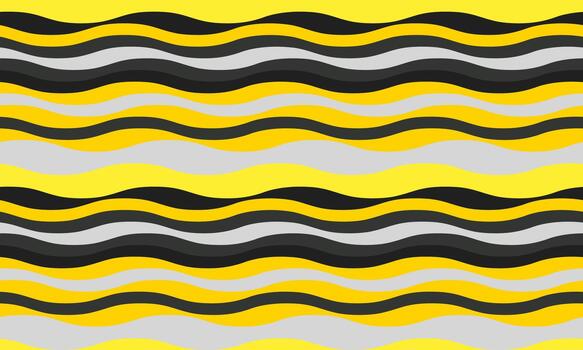 vibrante amarillo, gris, y negro ondulado rayas crear un dinámica, sin costura modelo. Perfecto para antecedentes, textiles, o sitio web diseños, esta imagen evoca energía y fluidez. vector