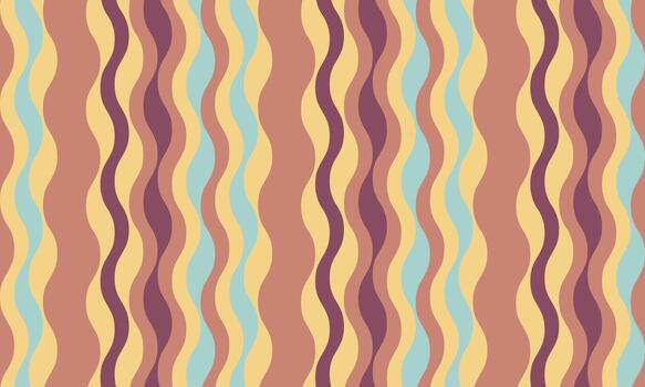 Abstract wavy stripes pattern in muted earth tones. Perfect for textile design, website backgrounds, or vibrant branding. Evokes a sense of calm and retro style. vector