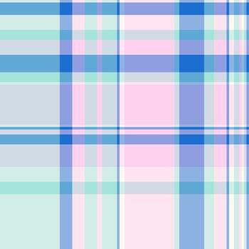 Chequered fabric texture pattern, classy check seamless background. Patterned plaid tartan textile in light and blue colors. vector