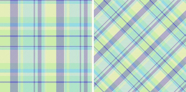 Tartan textile pattern of check seamless fabric with a plaid texture background. Set in gradient colors of clothing style trends. vector
