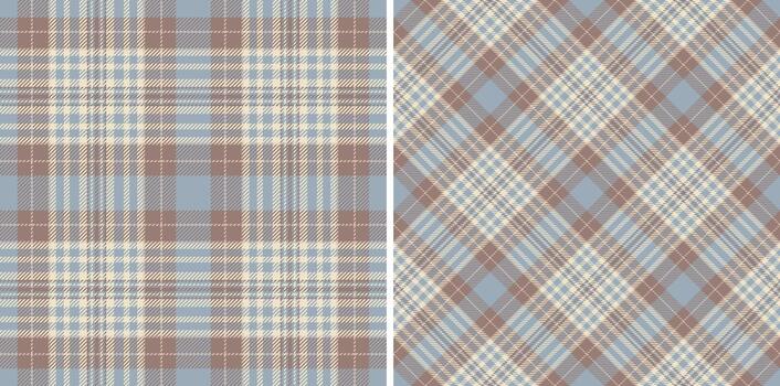 Seamless check fabric of texture textile with a pattern background tartan plaid. Set in popular colors for scrapbook layout ideas. vector