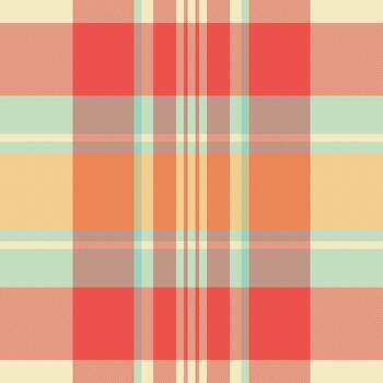 Textured background plaid, diverse textile pattern seamless. Editable fabric check tartan texture in light and red colors. vector