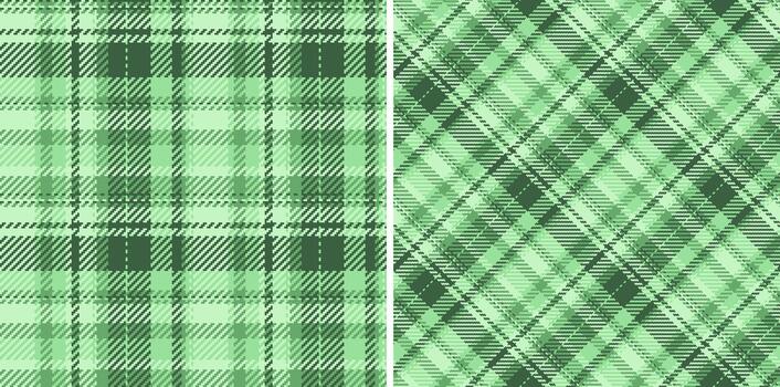 Plaid tartan check of fabric textile texture with a seamless background pattern . Set in nature colors for design wrapping paper sheets. vector