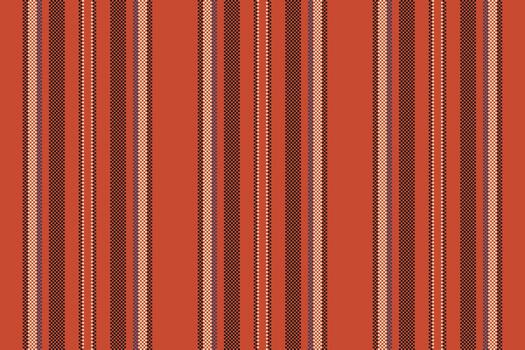 Crnament texture vertical textile, trendy seamless pattern lines. Pew fabric stripe background in red and black colors. vector
