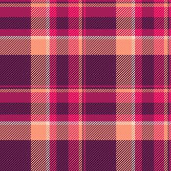 Geometrical pattern texture, weave plaid textile background. Choose fabric tartan seamless check in pink and dark colors. vector
