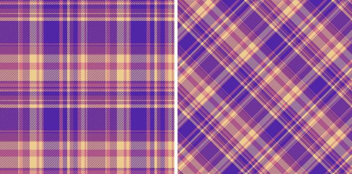 Seamless fabric of textile plaid texture with a check tartan background pattern. Set in rainbow colors. Oktoberfest design clothing. vector