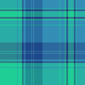 Overlay pattern textile fabric, hispanic plaid texture. British check seamless tartan background in cyan and teal colors. vector