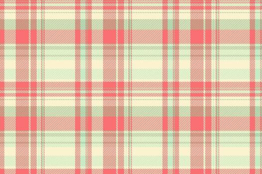 Blanket pattern check background, upscale fabric plaid textile. Quiet texture tartan seamless in light and red colors. vector