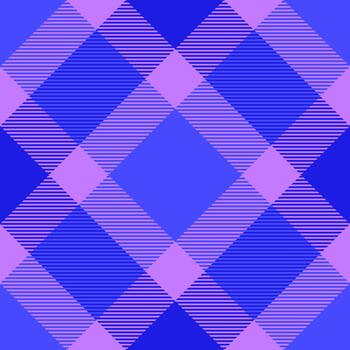 Towel pattern texture textile, length plaid fabric seamless. Screen check tartan background in blue and violet colors. vector