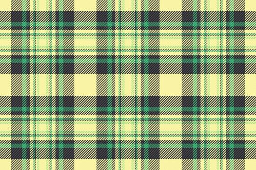Wrapping tartan seamless texture, image fabric check background. Tile pattern textile plaid in yellow and green colors. vector