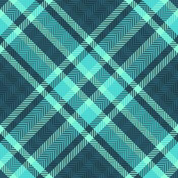 Pajamas fabric tartan check, equal plaid background . Us seamless pattern texture textile in cyan and teal colors. vector