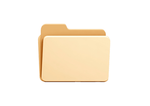 Light brown folder icon representing data organization and file management isolated on transparent background png