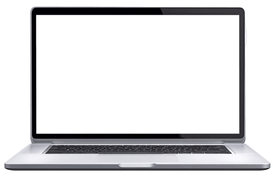 argento il computer portatile computer con vuoto bianca schermo per soddisfare Schermo isolato su trasparente sfondo png