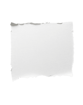 Blank white rectangular paper with torn edges and subtle texture isolated on transparent background png