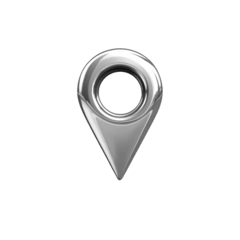 argento 3d Posizione perno icona, un' lucido metallico marcatore per GPS navigazione e digitale carta geografica applicazioni isolato su trasparente sfondo png