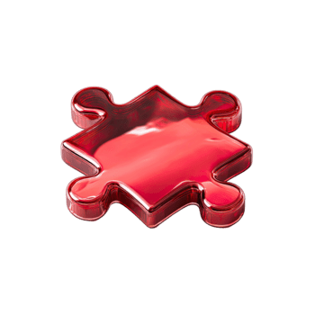 brillant rouge puzzle pièce avec brillant terminer représentant lien et problème résolution isolé sur transparent Contexte png