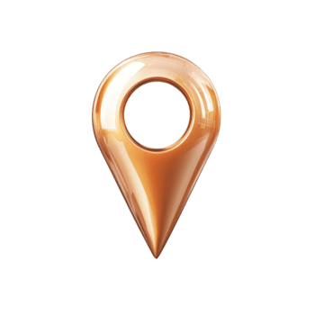 brillante rame colorato 3d Posizione perno icona per Mappatura e navigazione applicazioni isolato su trasparente sfondo png
