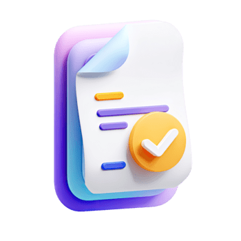 bianca carta documento con arancia segno di spunta e delicato stratificato effetto isolato su trasparente sfondo png