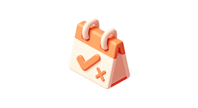 3d calendario icona con segno di spunta e attraversare simboli per programmazione e appuntamenti isolato su trasparente sfondo png