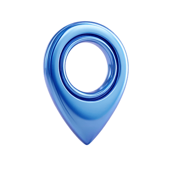 brillante blu 3d Posizione perno icona con lucido finire per navigazione e Mappatura isolato su trasparente sfondo png